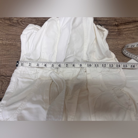 Free People Go West Jean Denim Overall Jumpsuit Zinc‎ White size small - Picture 6 of 10